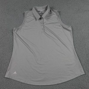 ADIDAS Golf Polo Tank Women Extra Large Gray Sleeveless Collar Tennis 1/4 Button